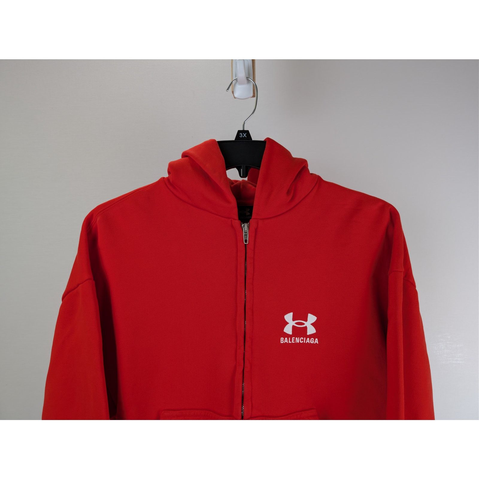 Balenciaga × Under Armour o1rshd1 Zip up Hoodie in Red Size US S / EU 44-46 / 1 - 2 Thumbnail