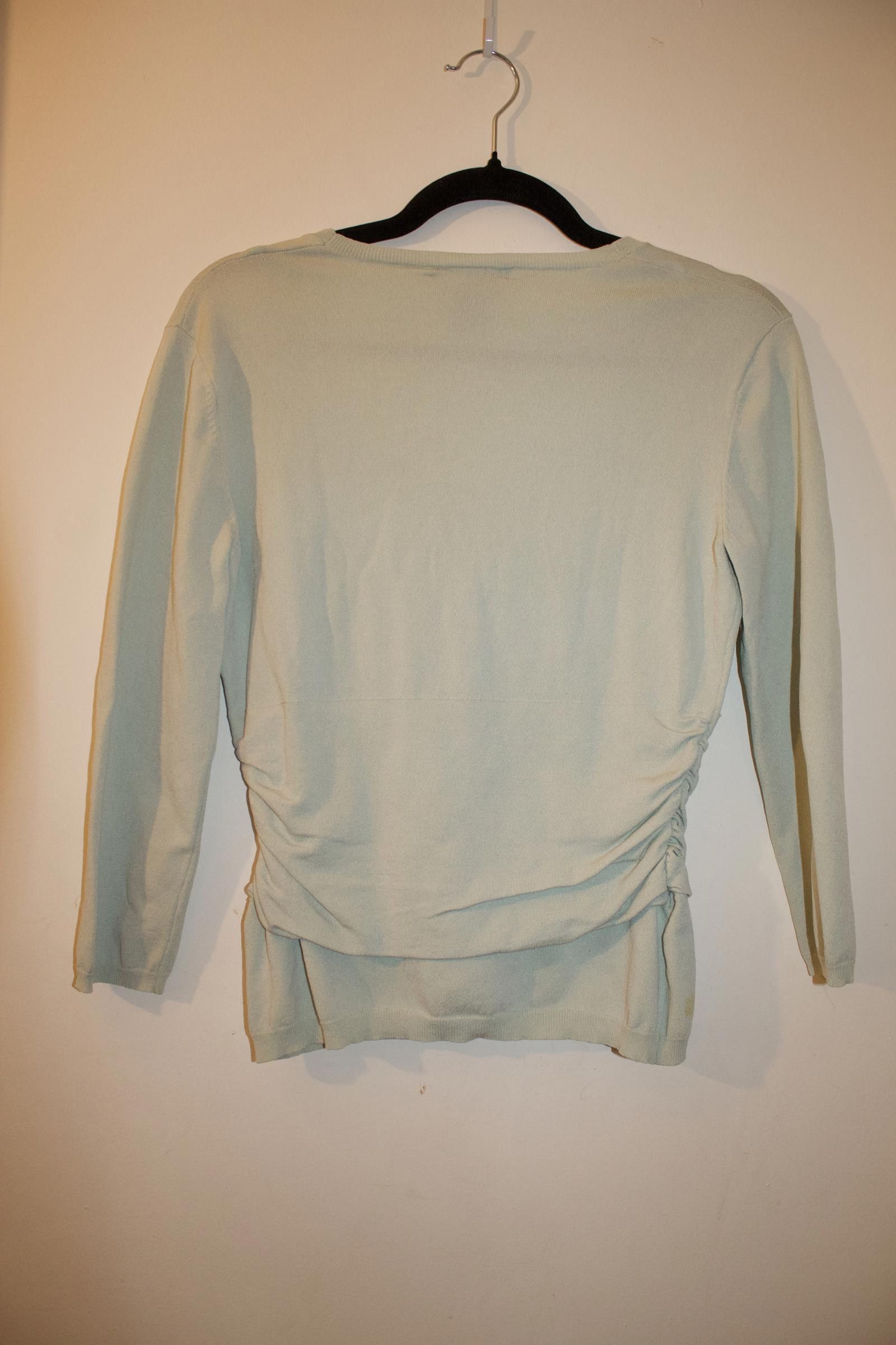 Designer Per Se Mint Green Long Sleeve Top SZ SM Size S / US 4 / IT 40 - 2 Thumbnail