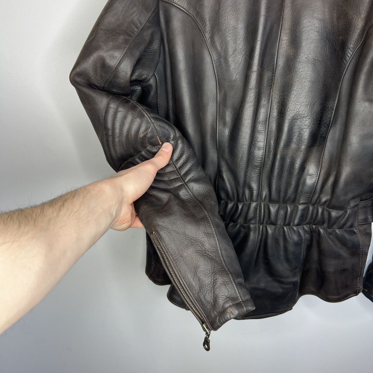 Vintage Moto Vintage Racing Leather Jacket Ramones Biker 90s Punk Size US M / EU 48-50 / 2 - 12 Thumbnail