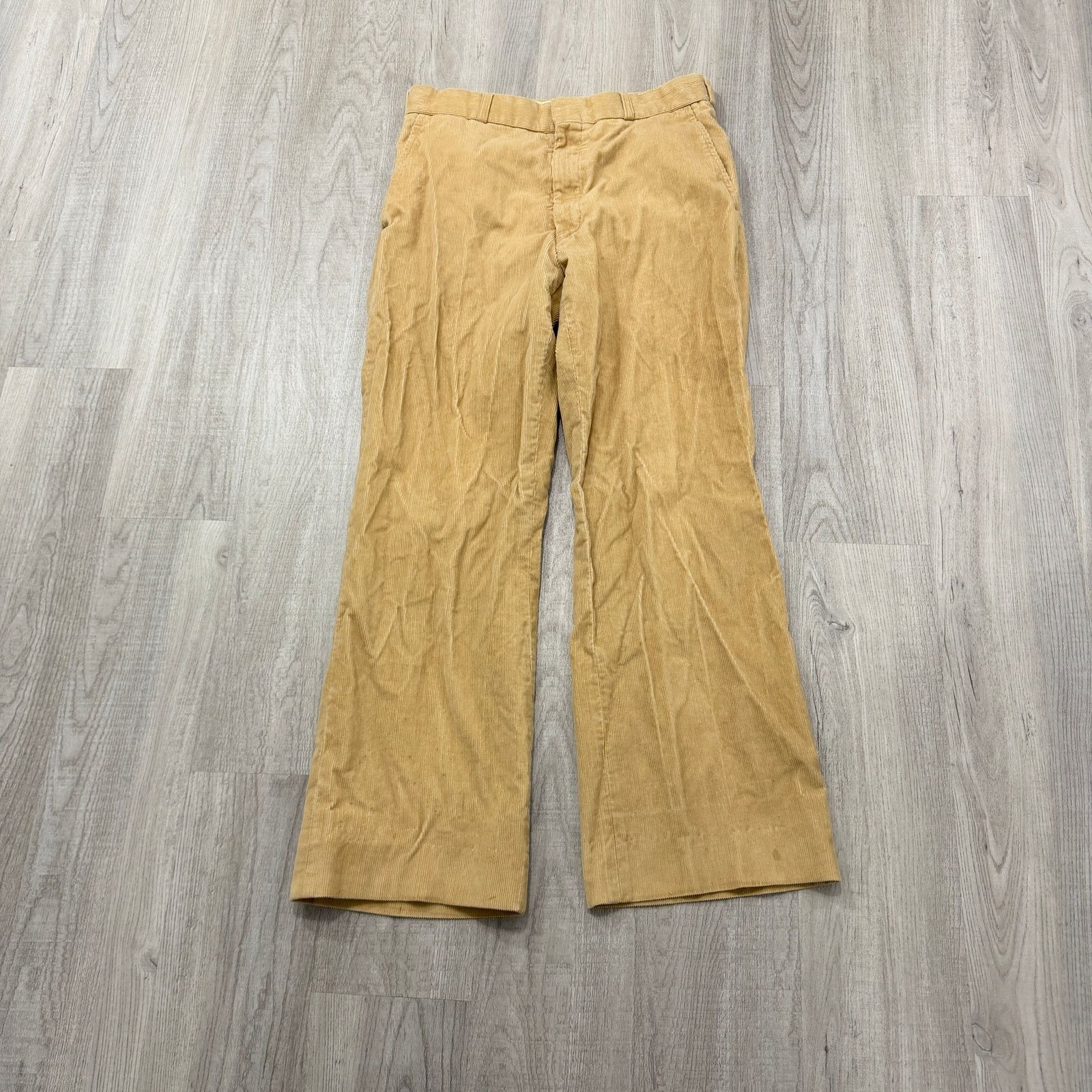Vintage Vintage Corduroy Pants Men's 33 (Fits 30x29) Tan Flat Front Size US 33 - 1 Thumbnail
