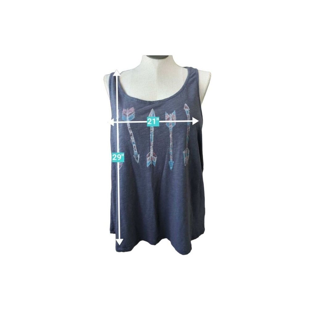 Torrid Torrid 1X Arrow Print Racerback Tank Top Heather Gray Size XL / US 12-14 / IT 48-50 - 5 Thumbnail