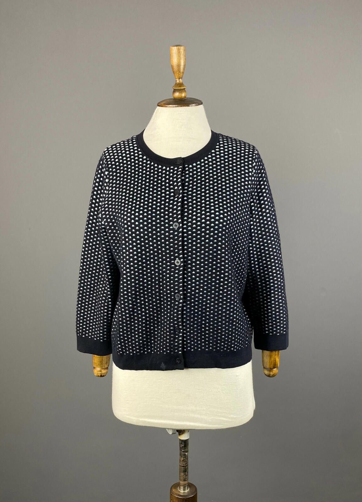 Cos Cos Black Cotton Crew Polka Dot Cardigan Sweater Size M Size M / US 6-8 / IT 42-44 - 1 Thumbnail