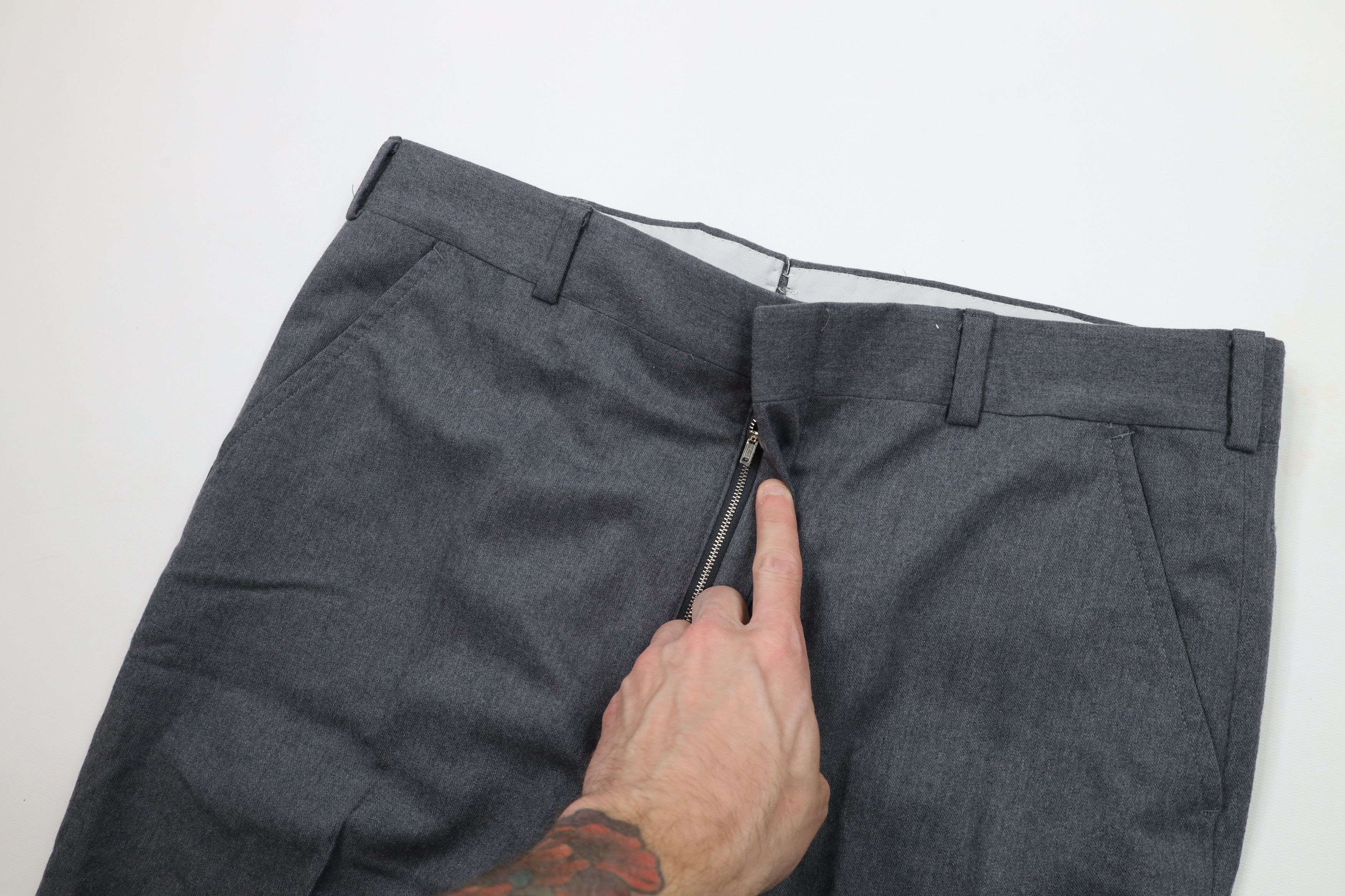 Vintage Vintage 60s 70s Streetwear Wool Bell Bottoms Pants Gray USA Size US 34 / EU 50 - 7 Thumbnail