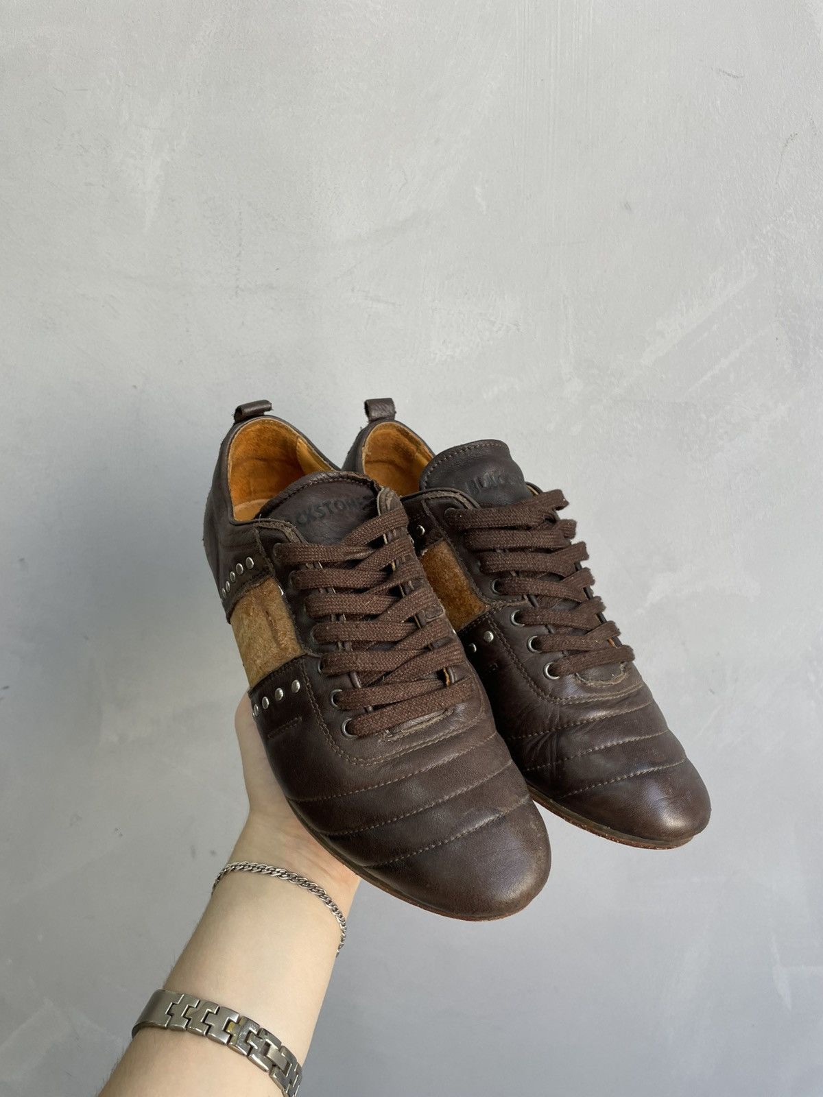 Blackstone Rare avant garde studded A.S.98 style leather low boots Size US 6.5 / EU 39-40 - 2 Thumbnail
