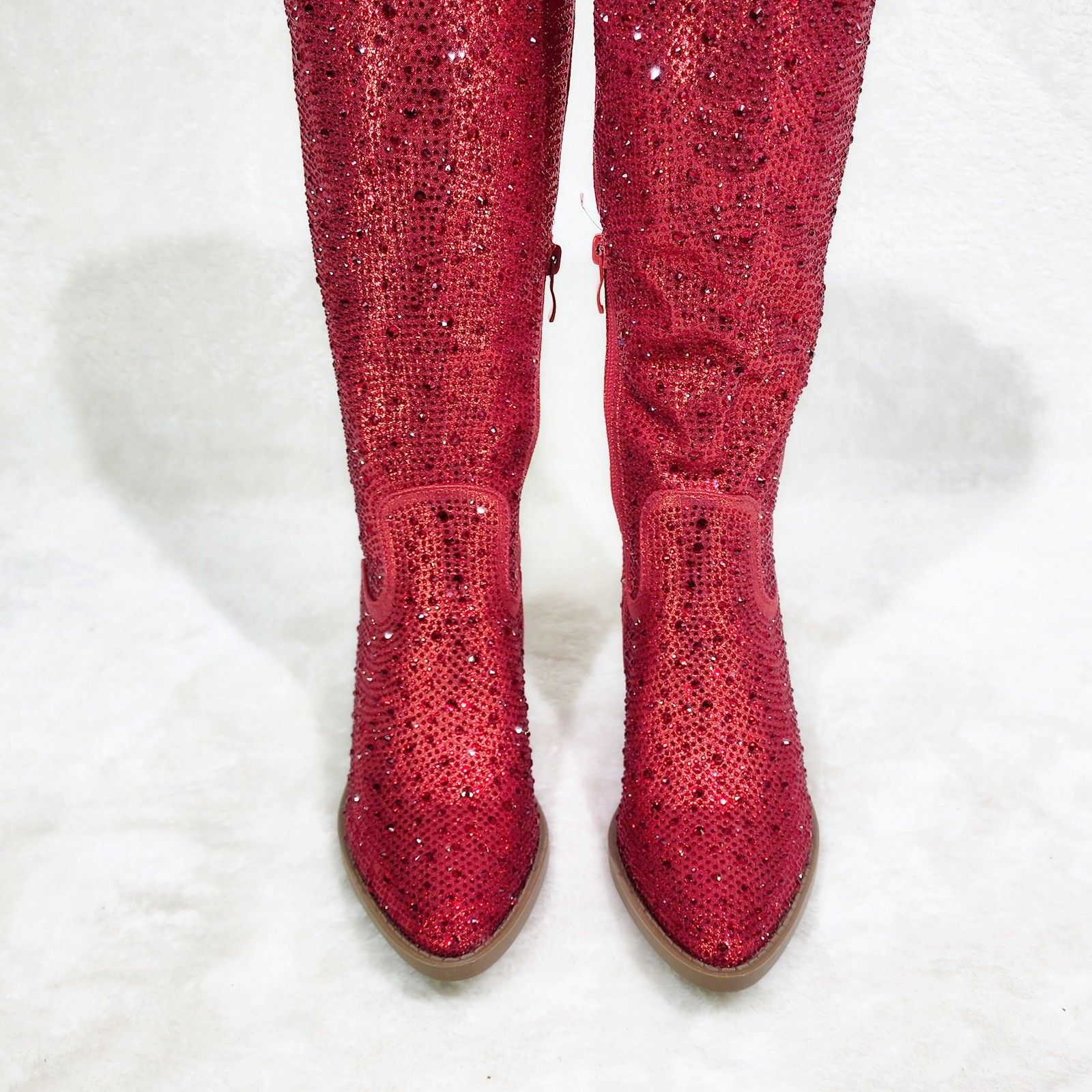Other Wild One Red Rhinestone Party Country Western Cowgirl Boots Size US 7.5 / IT 37.5 - 5 Thumbnail