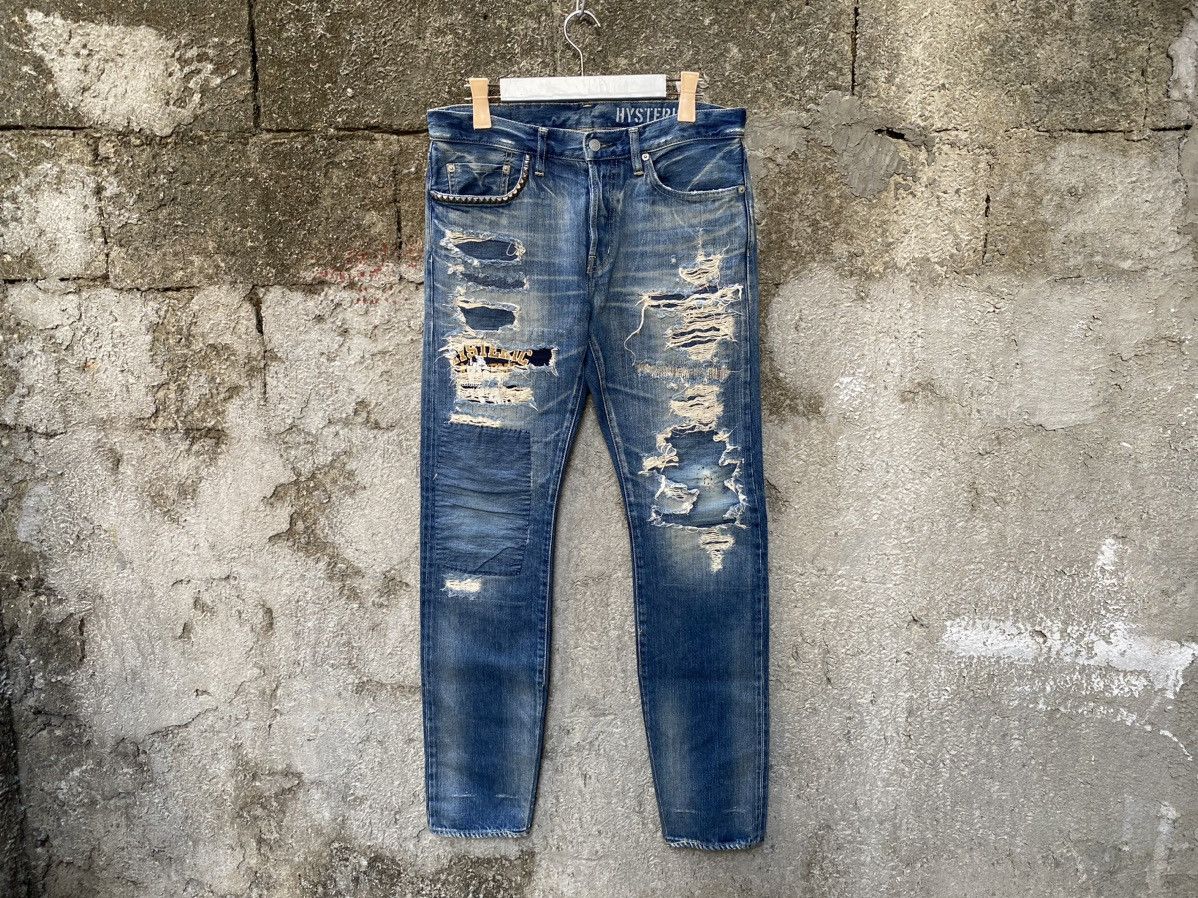 Hysteric Glamour Ripped Selvedge Jeans Size US 30 / EU 46 - 1 Thumbnail