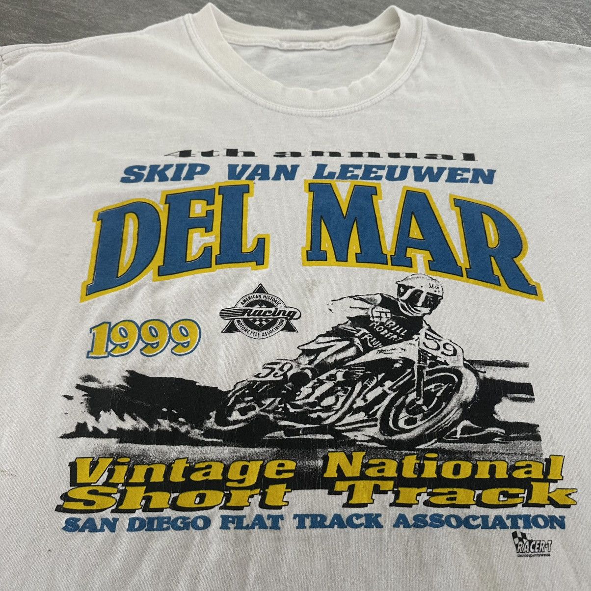 Vintage Vintage Del Mar San Diego Motorcycle Racing All Over Shirt Size US XL / EU 56 / 4 - 2 Thumbnail