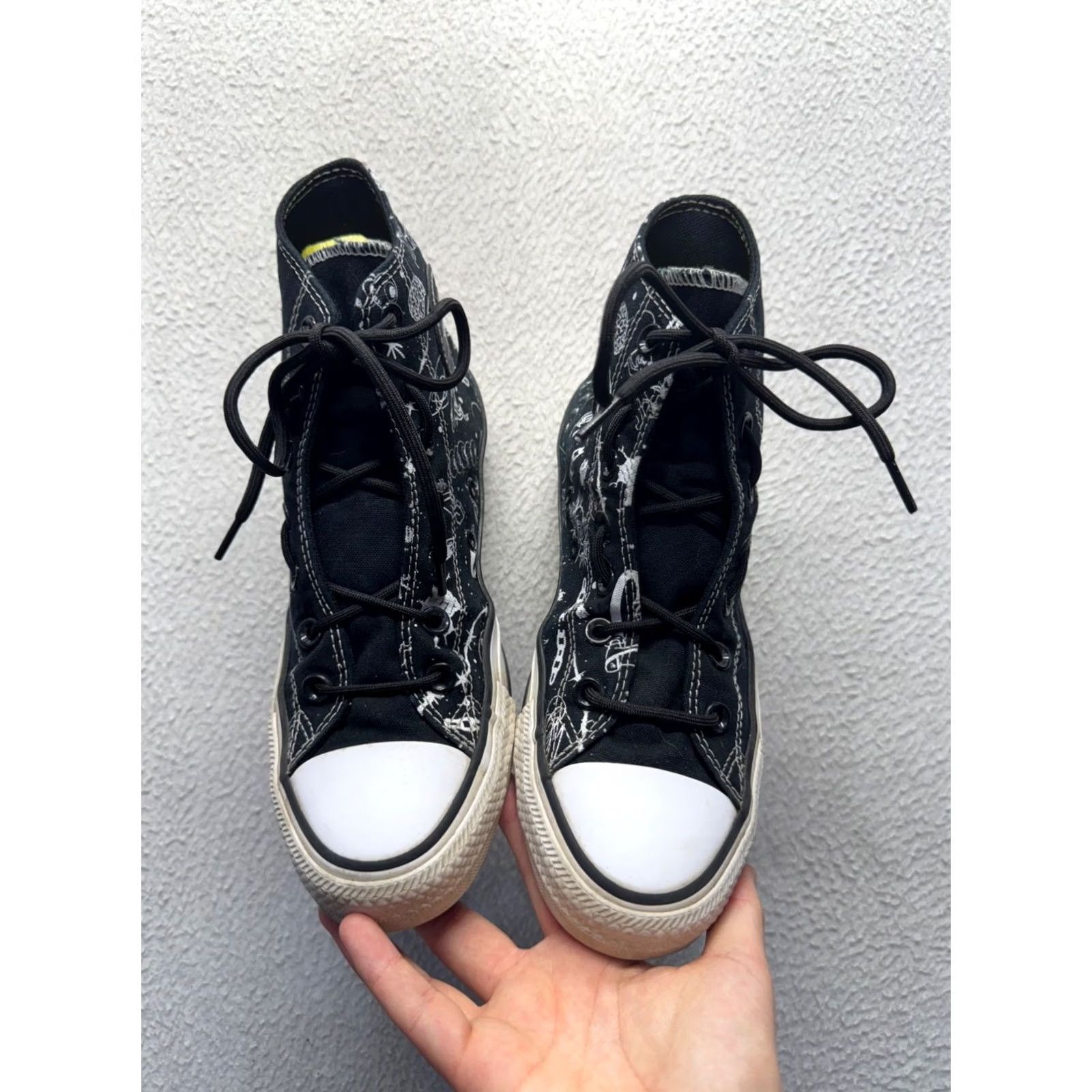 Converse Converse All Star High Top Sneaker Cosmic Print Black White Pink Accent Women's 11 Size US 8 / IT 38 - 3 Thumbnail
