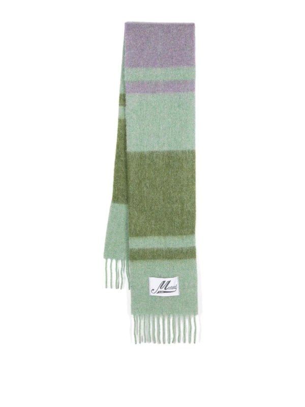 Marni o1w1db11125 Size: OS/Wool Scarf in Green Size ONE SIZE - 1 Thumbnail