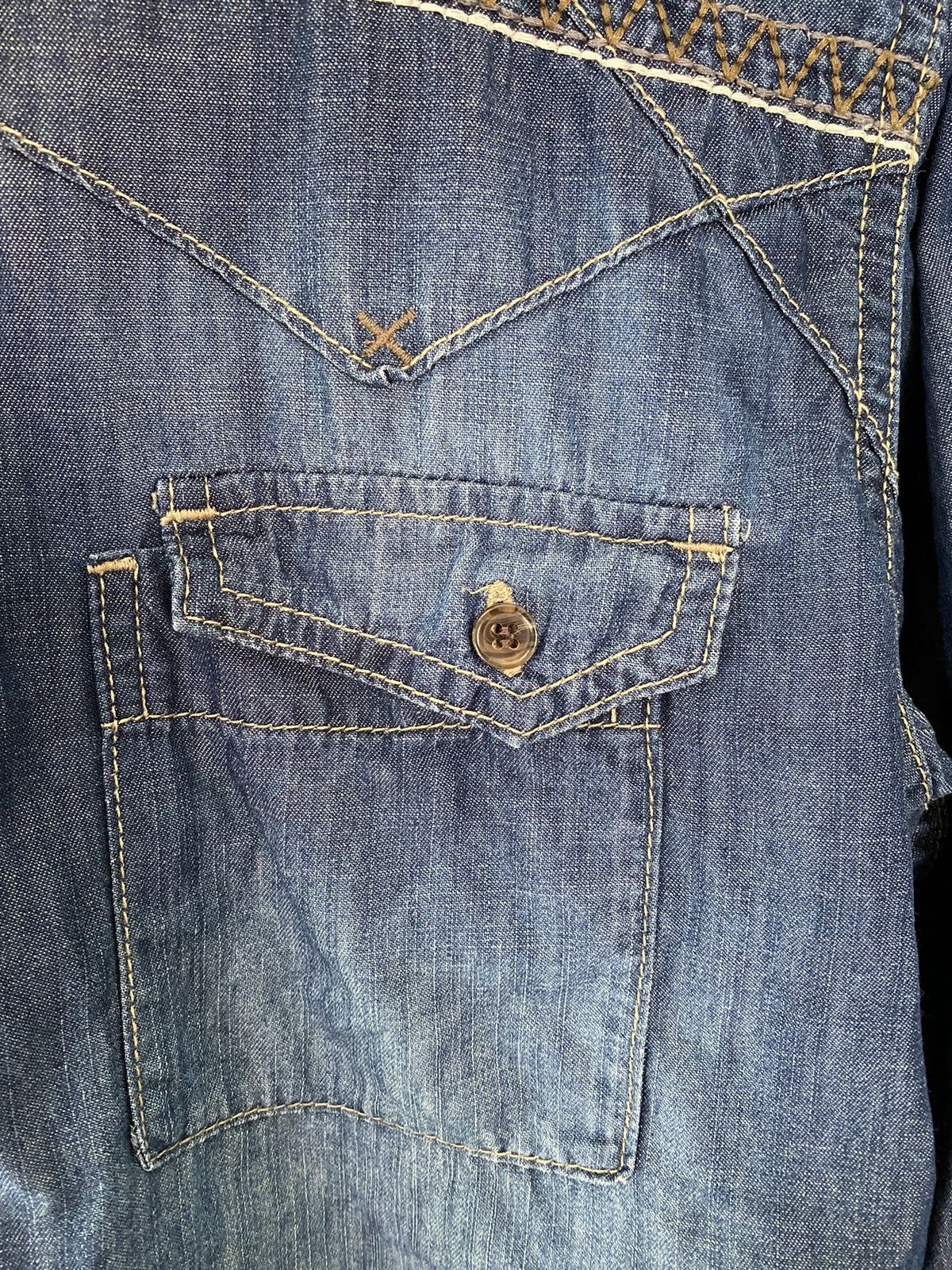 PPFM PPFM western hem fringe light denim 3/4 sleeve Size US M / EU 48-50 / 2 - 7 Thumbnail