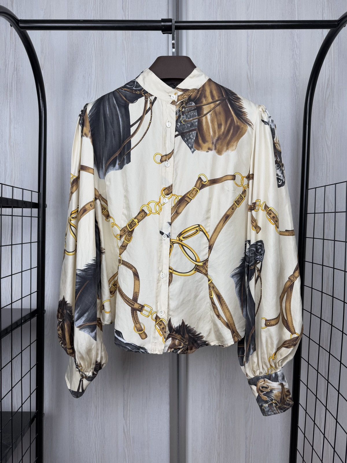 Dolce & Gabbana Dolce & Gabbana vintage silk horse equestrian western shirt Size L / US 10 / IT 46 - 1 Thumbnail