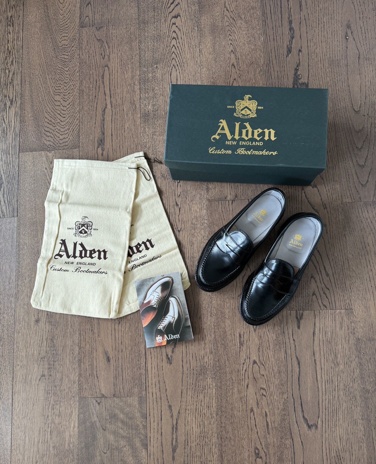 Alden ALDEN USA Black Horween Cordovan Horse Leather Penny Loafers Size US 6 / EU 39 - 2 Thumbnail