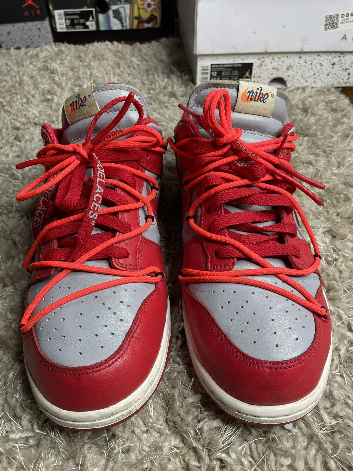 Nike × Off-White Nike x Off White Dunk Low University Red Size US 9 / EU 42 - 4 Thumbnail