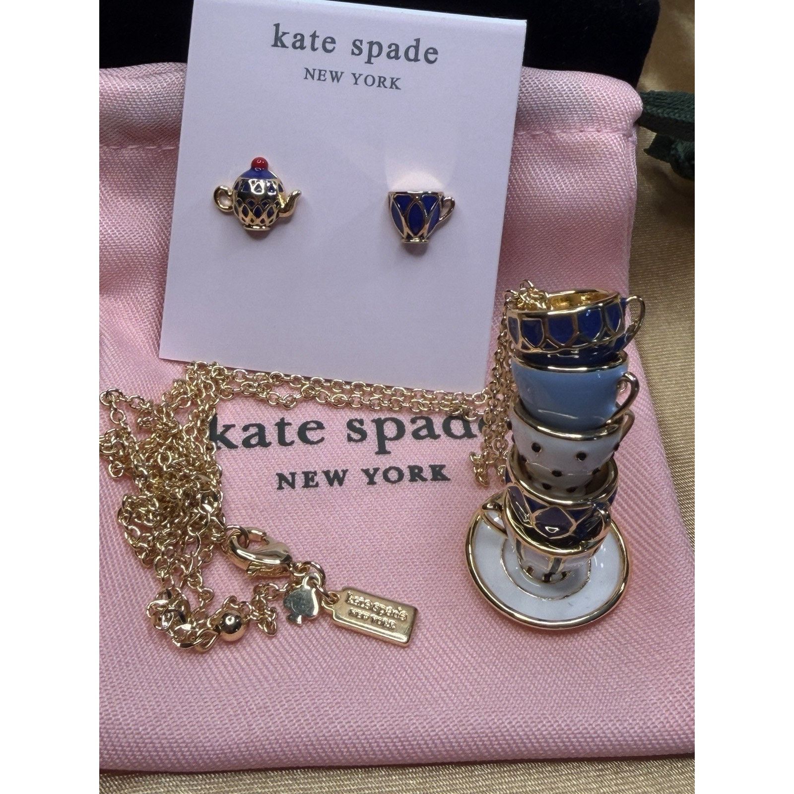 Kate Spade Kate Spade NY Tea Time Necklace Earrings Set Teacup Teapot Size ONE SIZE - 8 Thumbnail