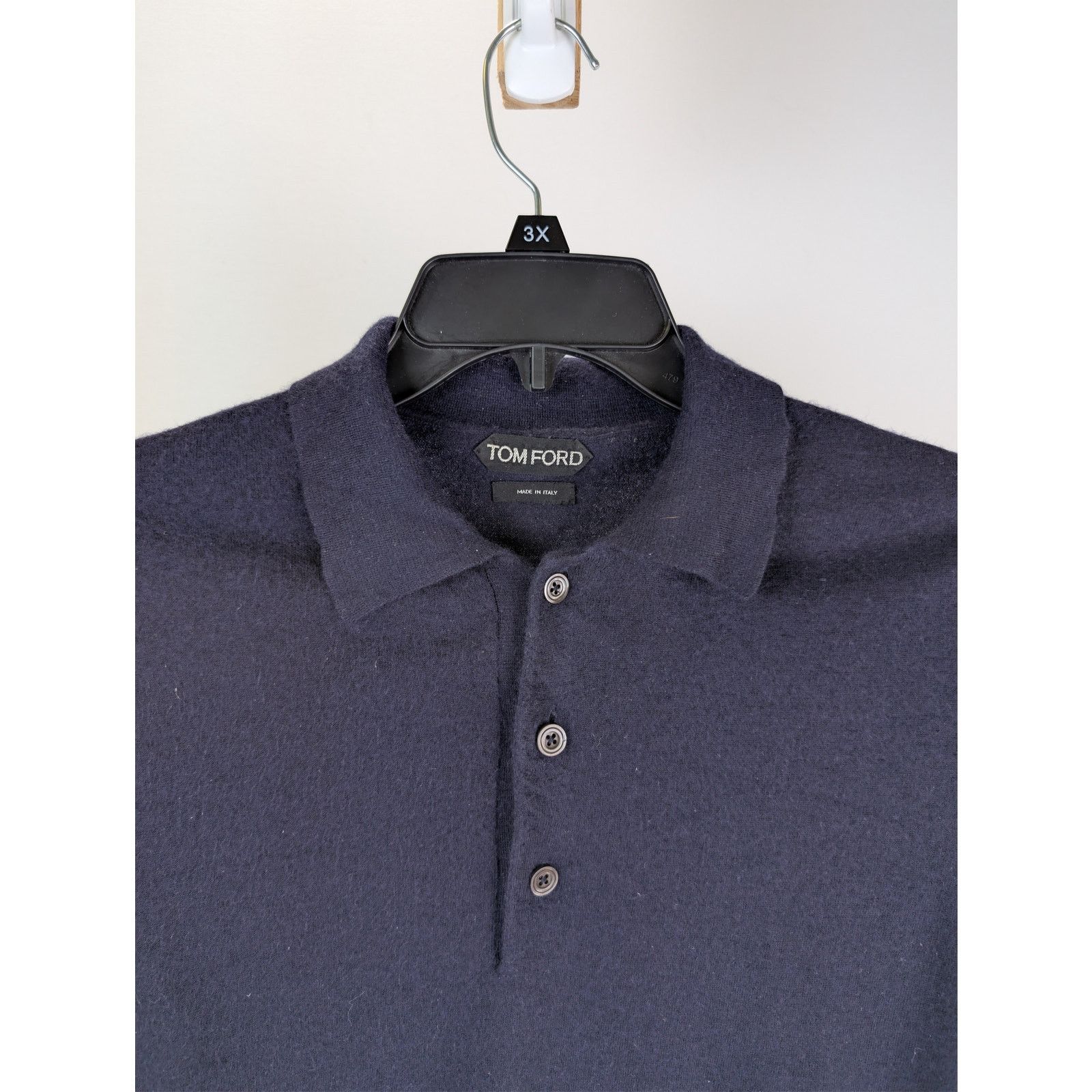 Tom Ford o1rshd1 CC20 Long Sleeve Polo Shirt in Navy Blue Size US L / EU 52-54 / 3 - 7 Thumbnail