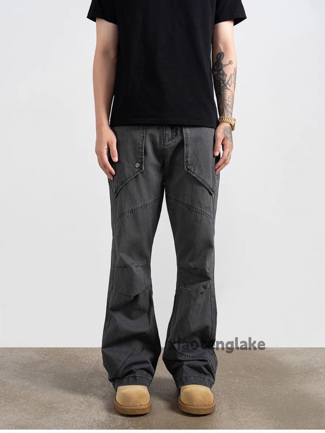 Designer × Japanese Brand × Vintage washed faded utility workwear carpenter cargo pants Size US 34 / EU 50 - 4 Thumbnail