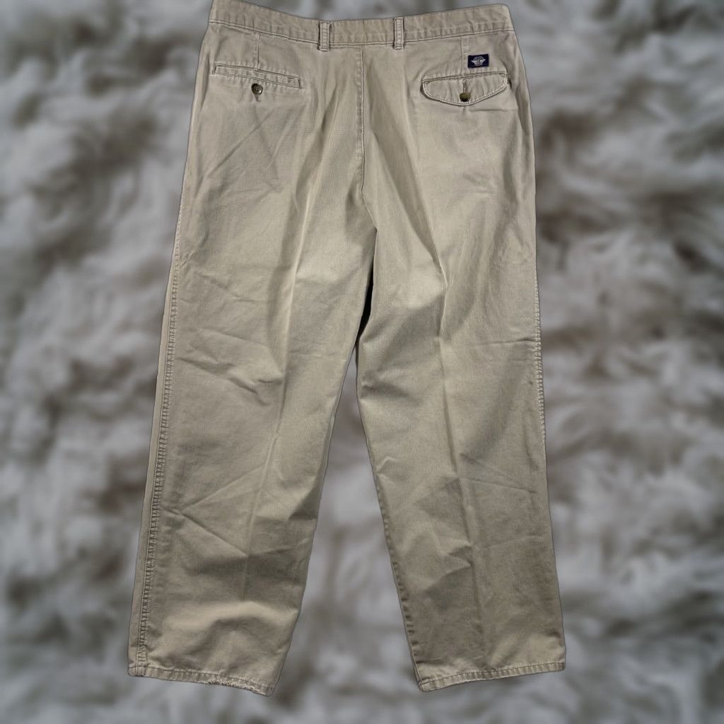 Dockers VINTAGE Dockers Pants Mens 38x30 Khaki Beige Classic Pleated Cotton Size US 37 - 1 Thumbnail
