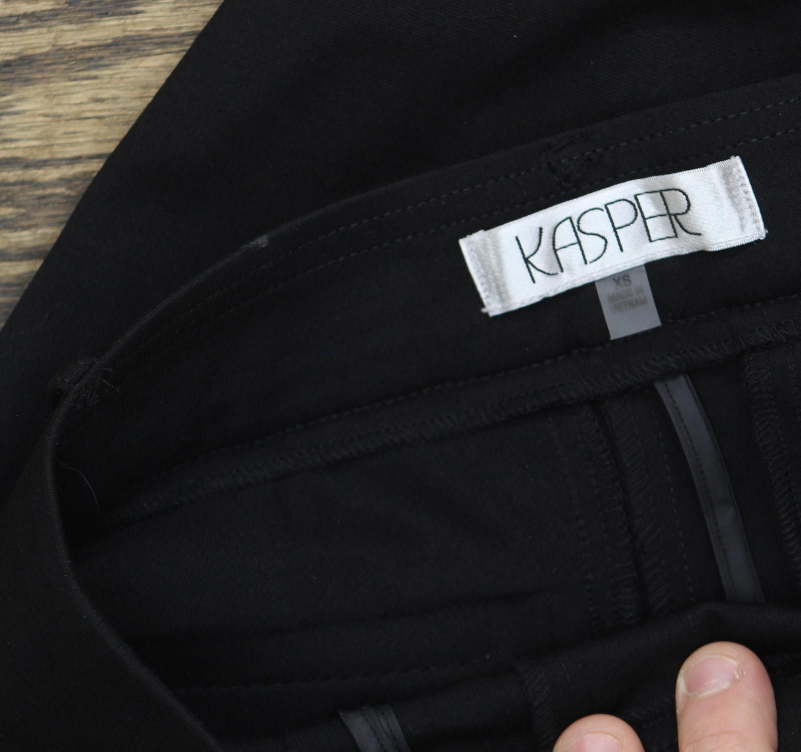 Other Kasper Mid Rise Straight Leg Knit Pants 10915413 Black Xs Size 26" / US 2 / IT 38 - 4 Thumbnail