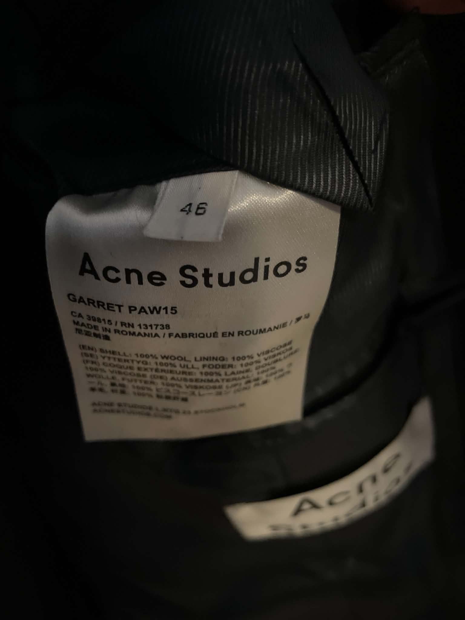 Acne Studios Acne Studios Garret PAW15 Wool Coat Black 46 Size US S / EU 44-46 / 1 - 2 Thumbnail