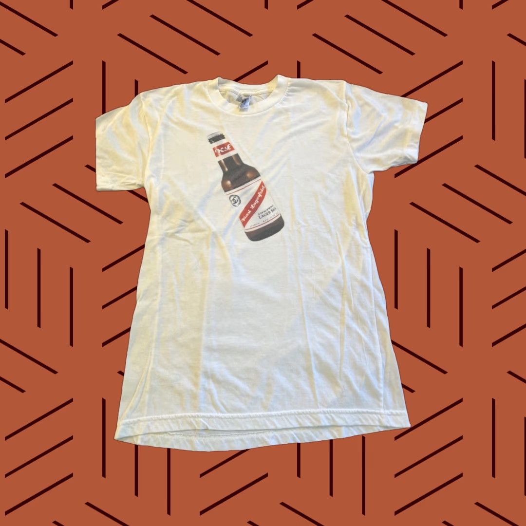 American Apparel VINTAGE American Apparel Shirt Womens Size S White Karl Lagerfeld Red Stripe Jamaican Beer Spoof 80s 90s Limited Edition Crew Neck Short Sleeve Casual Size S / US 4 / IT 40 - 1 Thumbnail
