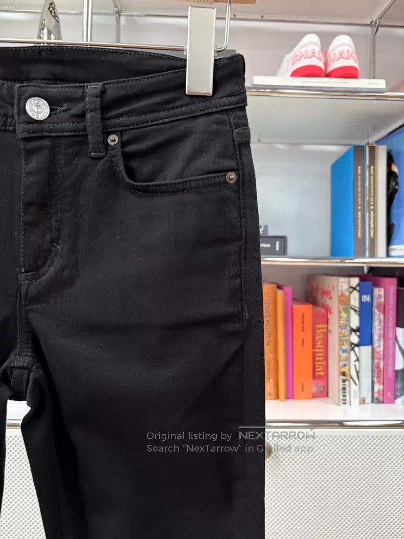 Acne Studios Acne Studios Black leather label silver buckle jeans, a mo Size 25" / US 0 / IT 36 - 2 Thumbnail