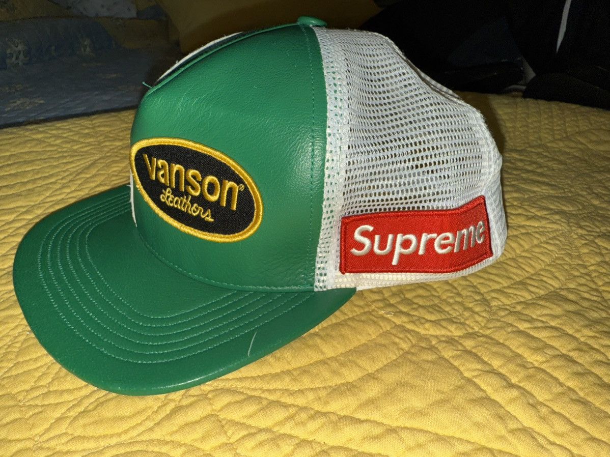 Supreme × Vanson Leathers Vanson Leather + Supreme “Trucker Hat” snapback Leather! Size ONE SIZE - 8 Thumbnail