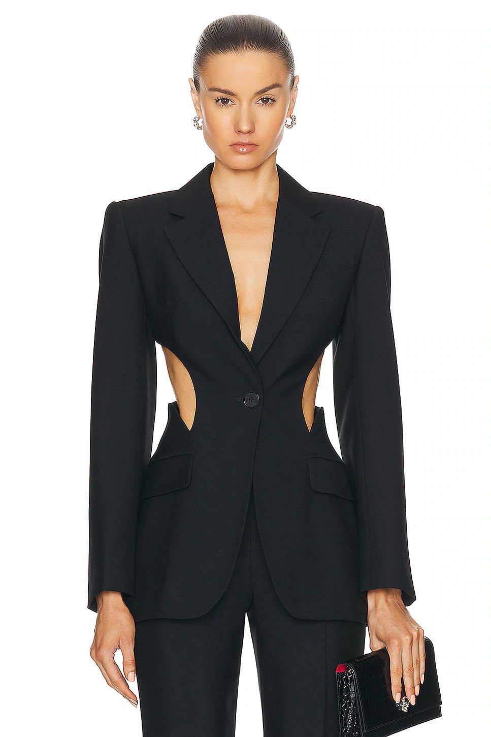 Alexander McQueen o1srvl11e0326 Sharp Blazer in Black Size XL / US 12-14 / IT 48-50 - 1 Thumbnail