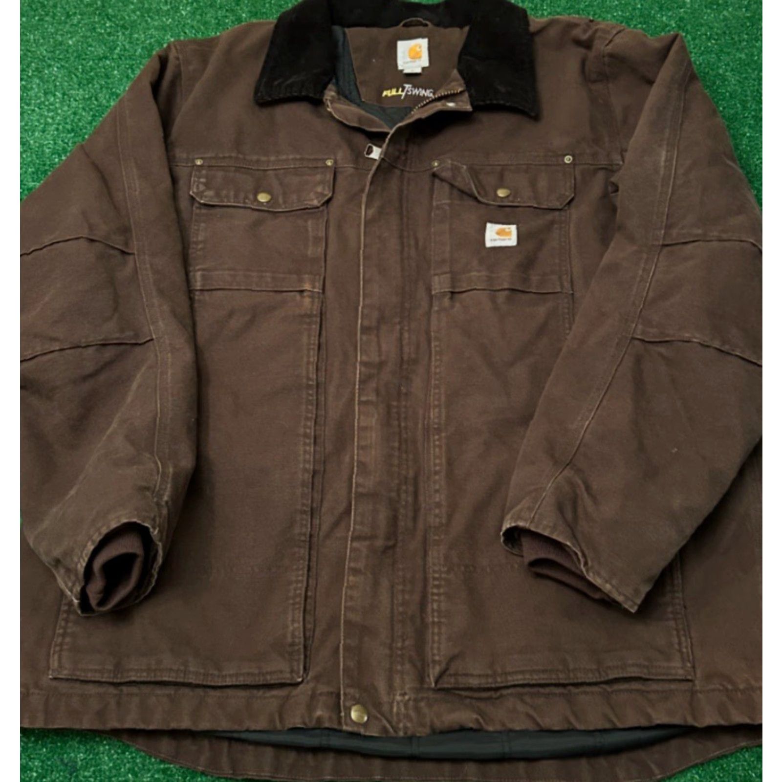 Carhartt VINTAGE Carhartt Jacket Work Wear Full Swing Detroit Dark Brown Mens Size XL Size US XL / EU 56 / 4 - 4 Thumbnail
