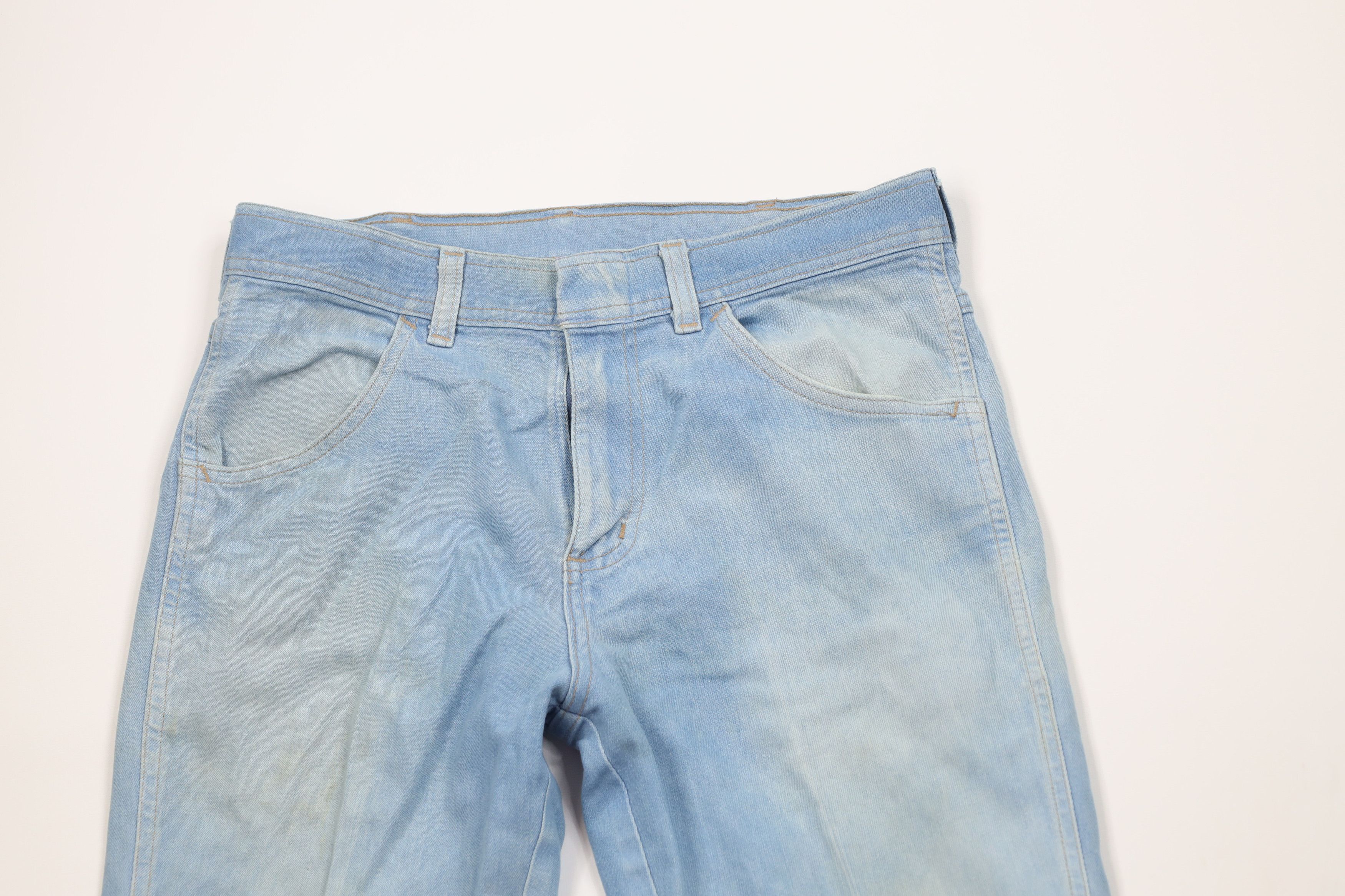 Vintage Vintage 70s Streetwear Flared Stretch Denim Jeans Blue Size US 30 / EU 46 - 2 Thumbnail