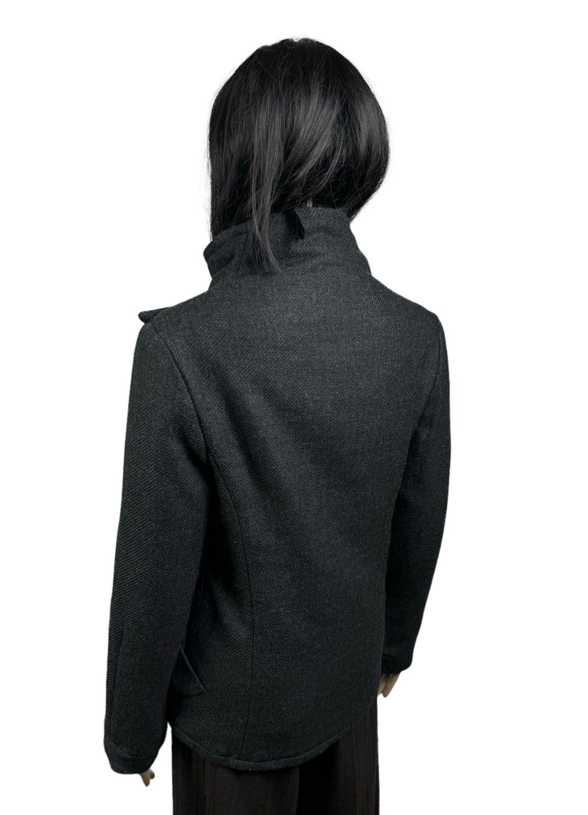 Designer Drina Marya Wool Jacket Avant Garde Asymmetrical Coat size S Size S / US 4 / IT 40 - 12 Thumbnail
