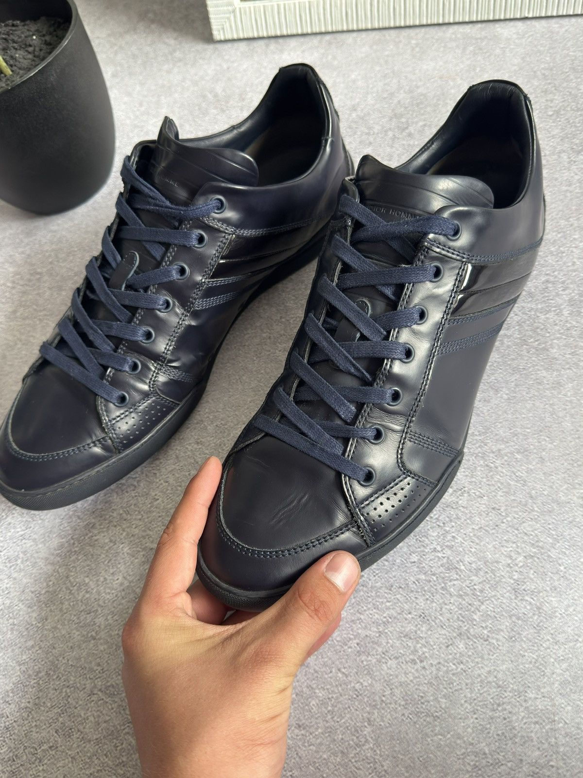 Dior Dior Home B18 Leather Sneakers Navy Blue Shoes men 45 US 12 Size US 12 / EU 45 - 7 Thumbnail
