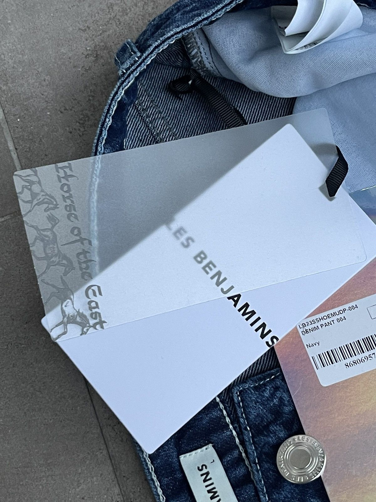 Les Benjamins !DS! SS23 Les Benjamins Horse Paisley Navy Denim Pants Size US 34 / EU 50 - 23 Thumbnail