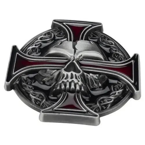 Other Vintage Skull Leather Buckle Belt Size ONE SIZE - 2 Thumbnail