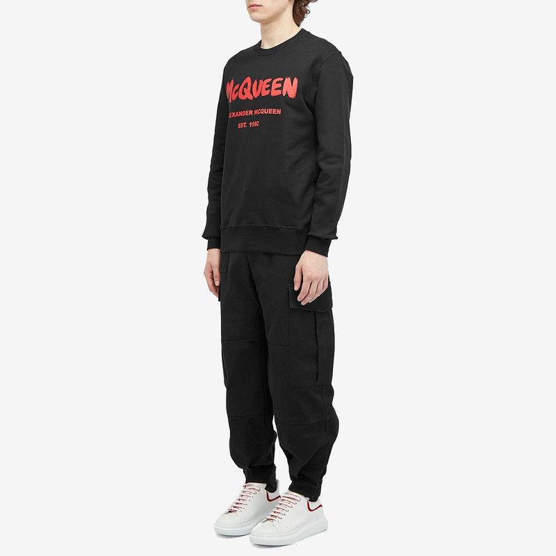 Alexander McQueen o1srvl11e0226 Graffiti Print Sweater In Black Size US M / EU 48-50 / 2 - 4 Thumbnail