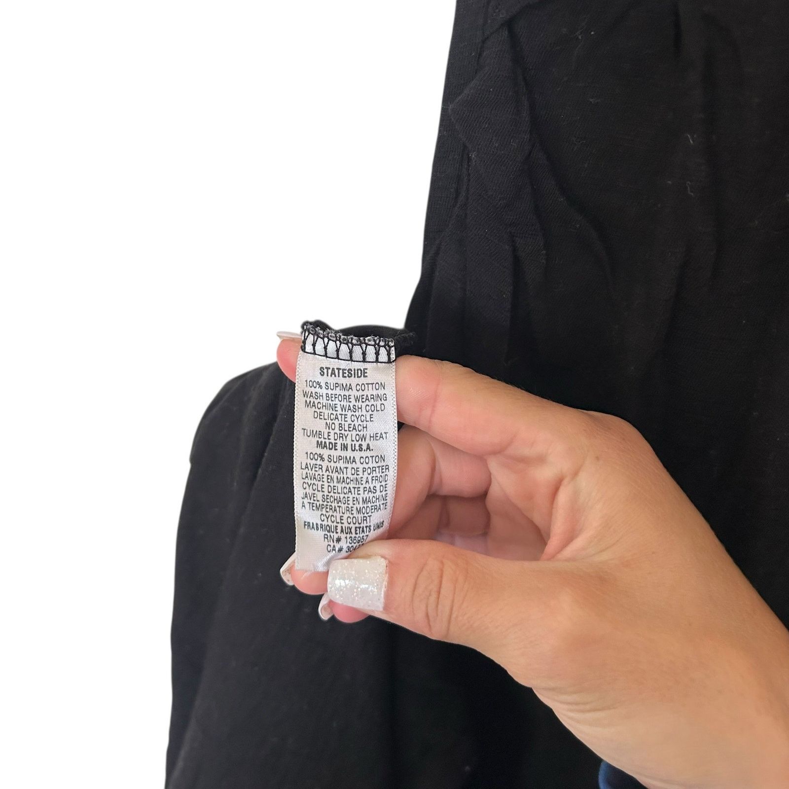 Other Stateside Black Supima Cotton Short Sleeve Maxi Dress Sz S Size S / US 4 / IT 40 - 3 Thumbnail