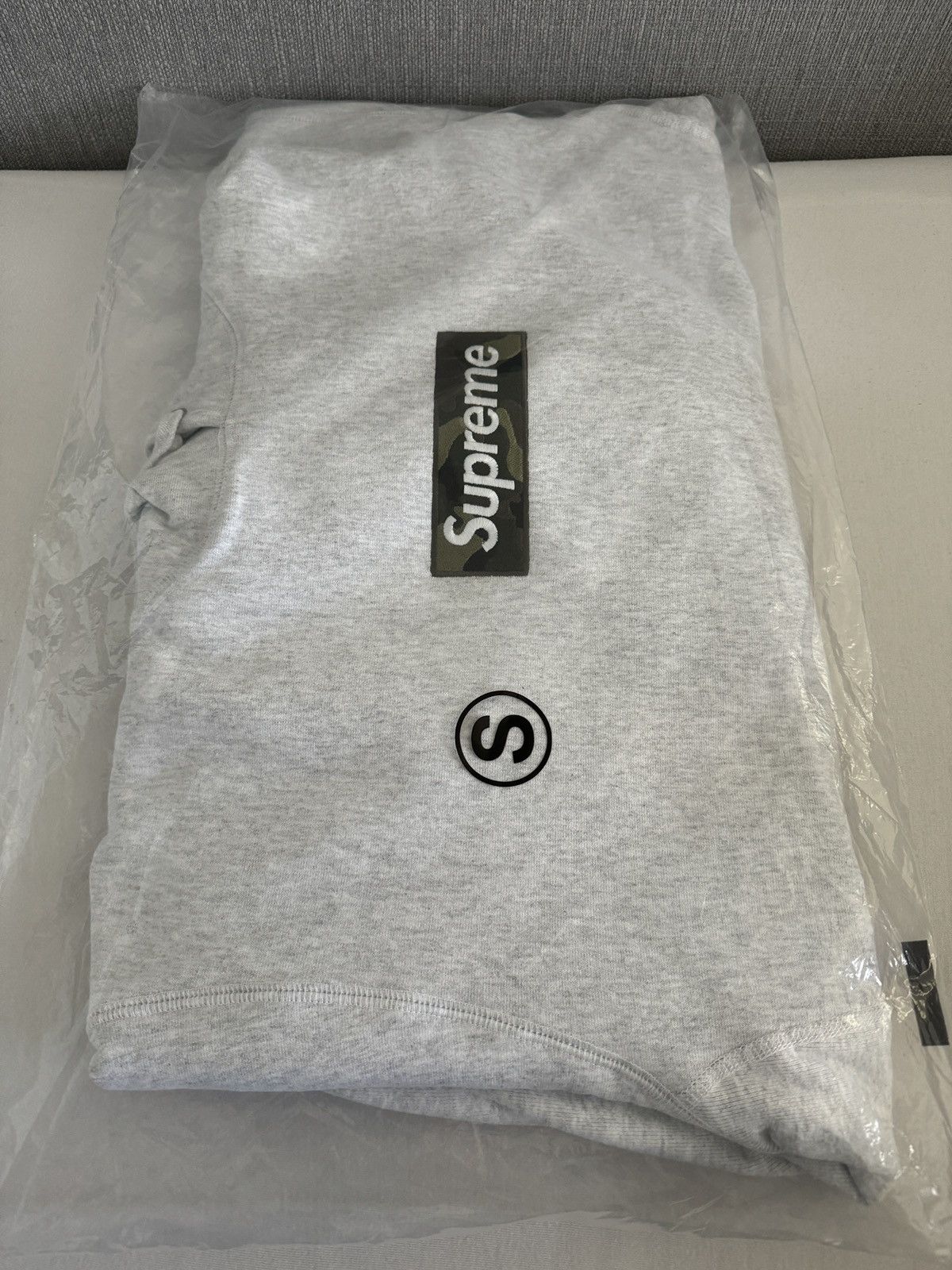 Image of Supreme Fw23 Grey Box Logo Hoodie, Men's (Size Small)