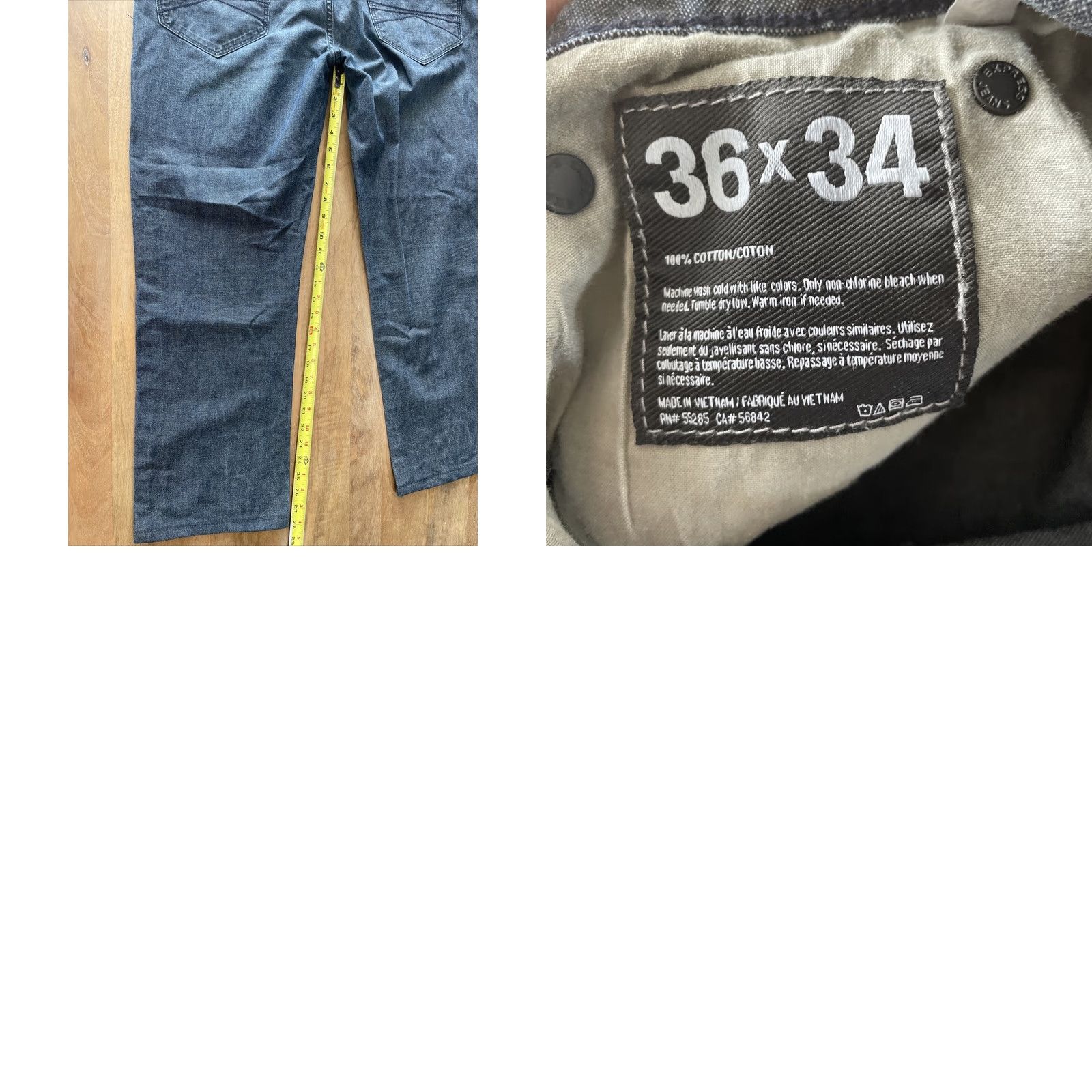 Express Express Jeans Mens 36x28 Kingston Denim Button Fly Straight Leg 5-Pocket Belt Loops Classic Fit Blue Size US 36 / EU 52 - 8 Thumbnail