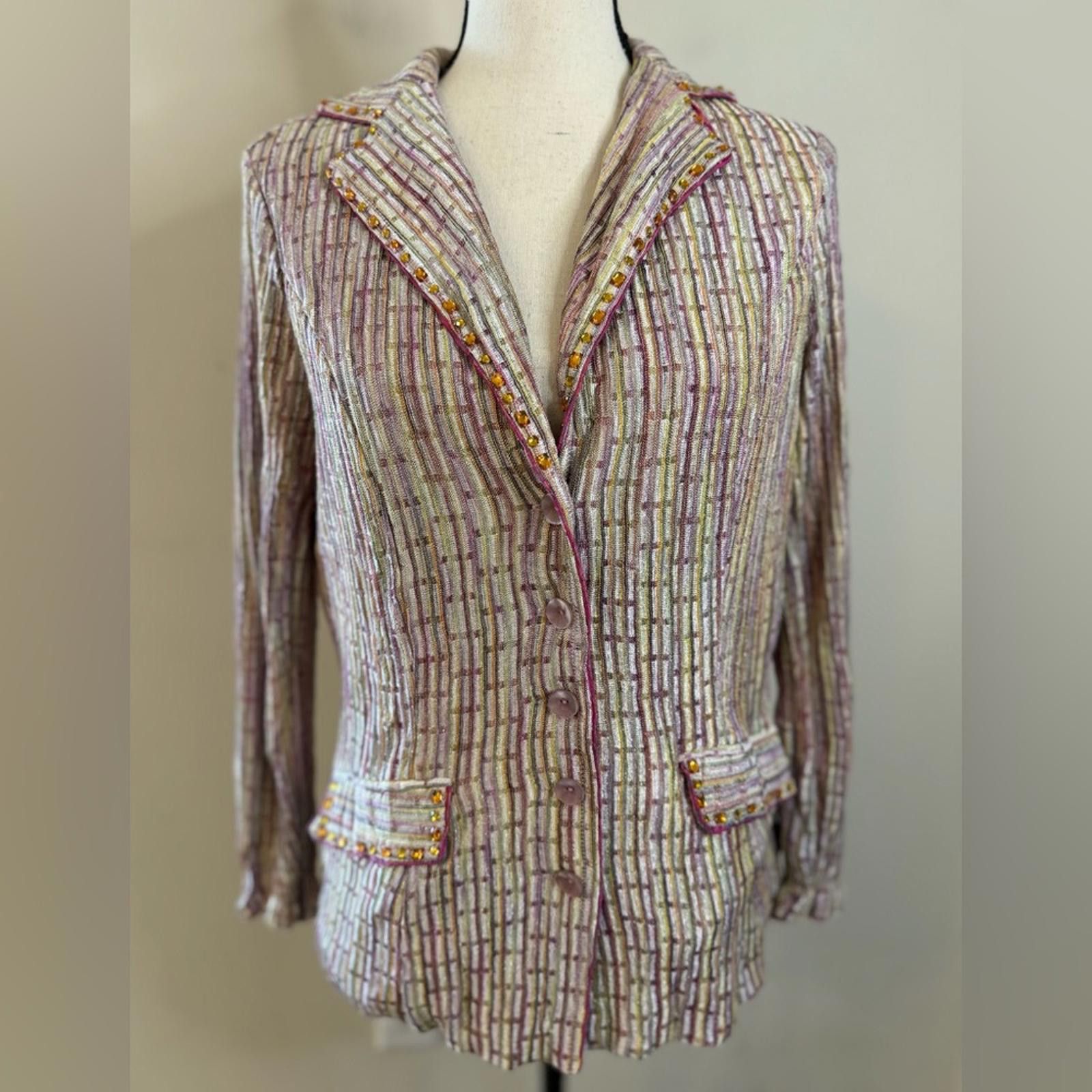 Other Passion Concept eclectic floral & striped chic blazer SZ M Size M / US 6-8 / IT 42-44 - 1 Thumbnail