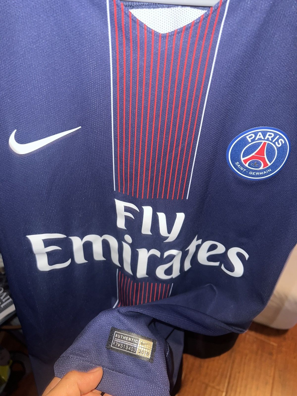 Nike 2016-2017 PSG VAPOR MATCH JERSEY Size US M / EU 48-50 / 2 - 3 Thumbnail