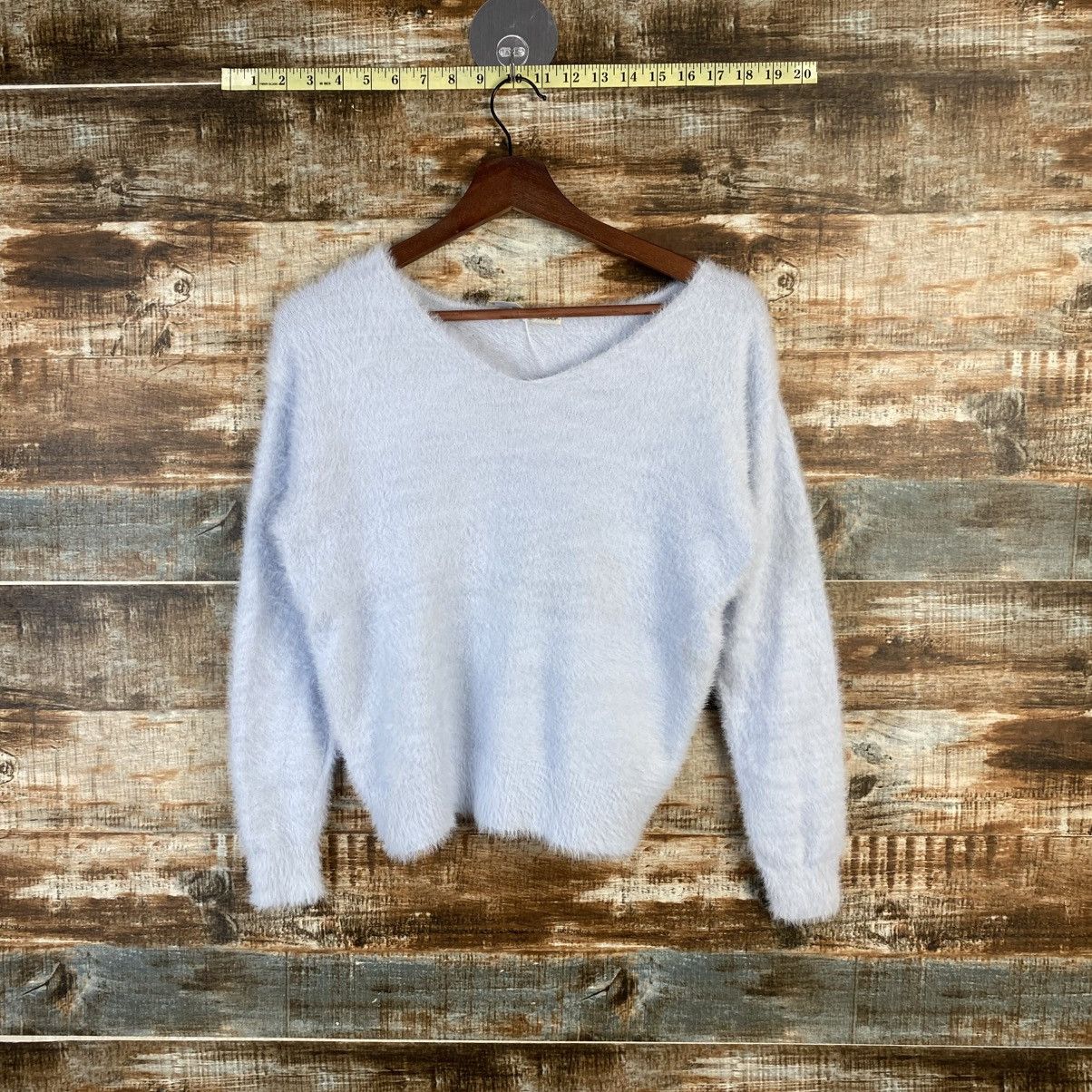 Other DL Nice Claup Blue Mohair shaggy fur Knitwear #C1147 Size S / US 4 / IT 40 - 1 Thumbnail