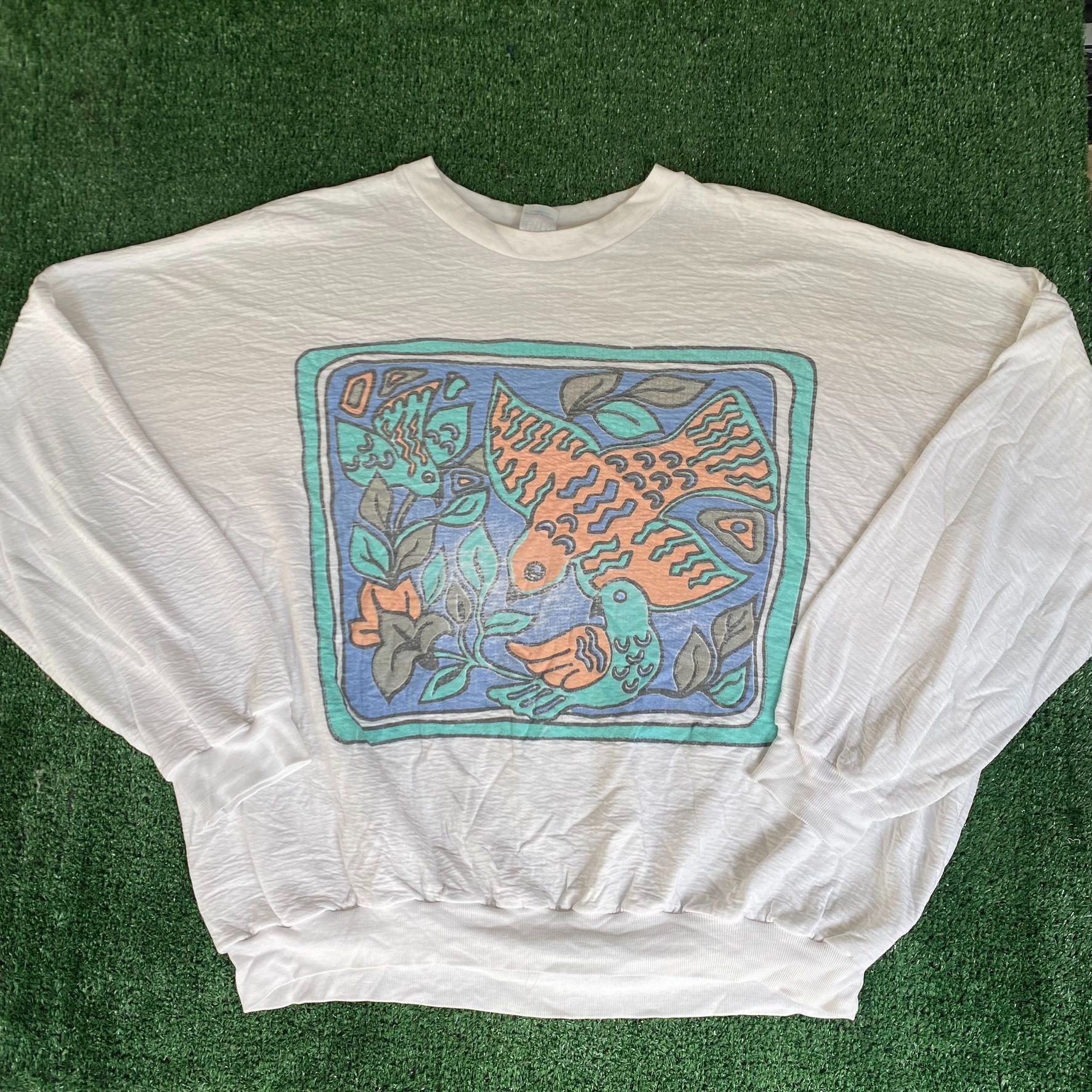 Vintage Vintage 80s Birds Nature Sweatshirt Animals Art Crewneck Size US XL / EU 56 / 4 - 1 Thumbnail