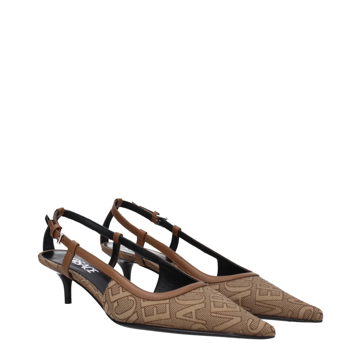 Versace ob1o1e0125 Fabric Sandals in Beige Brown Size US 6.5 / IT 36.5 - 2 Thumbnail