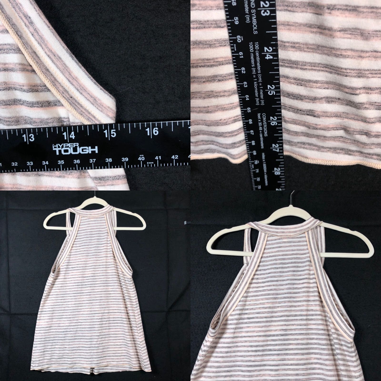 BKE BKE Womens Tank Multicolored Blush Striped V Neck Cotton Blend Stretch M Tank Women Casual Shirt Sets Size M / US 6-8 / IT 42-44 - 8 Thumbnail
