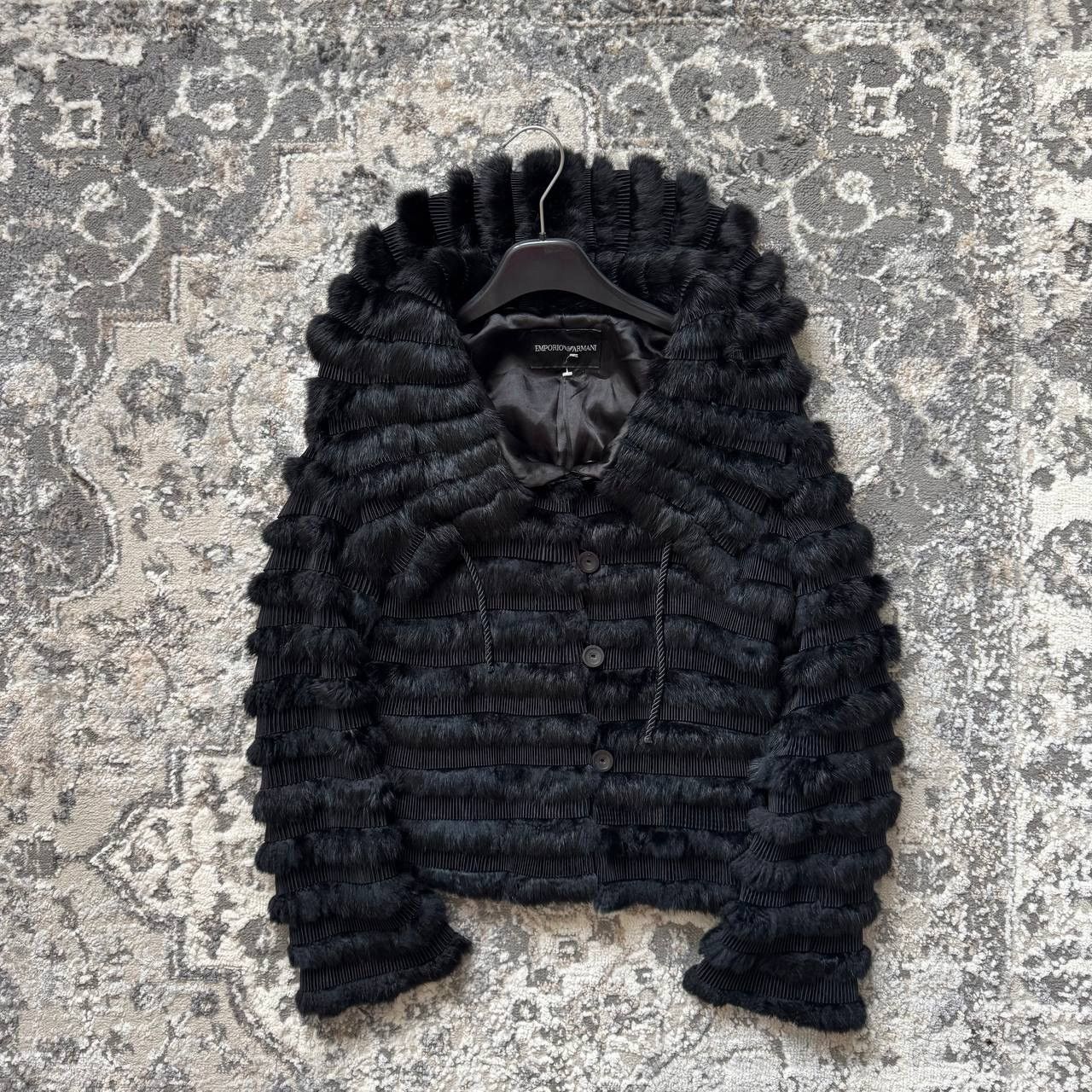 Emporio Armani Rare Emporio Armani Rabbit Fur Glam Black Jacket Size M / US 6-8 / IT 42-44 - 1 Thumbnail