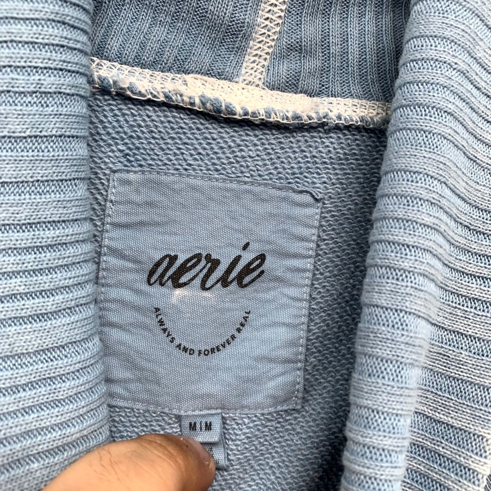 Vintage Aerie Fleece Turtleneck Sweatshirt Womens M Blue Cropped Fleece Sweater Size M / US 6-8 / IT 42-44 - 3 Thumbnail