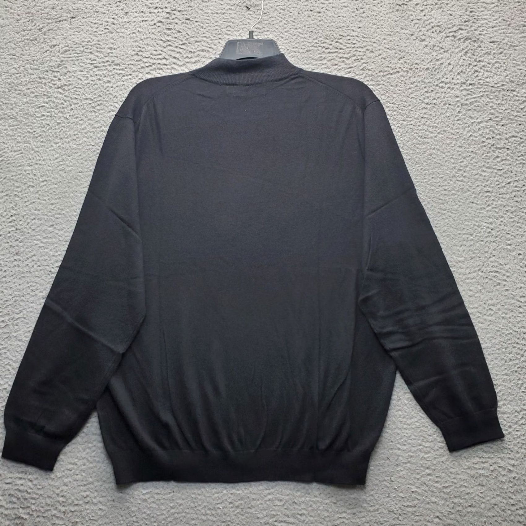 Vintage Paul Fredrick Sweater Mens 3XL Black Knit Silk Long-Sleeve Mock Neck Pullover Size US XXL / EU 58 / 5 - 2 Thumbnail