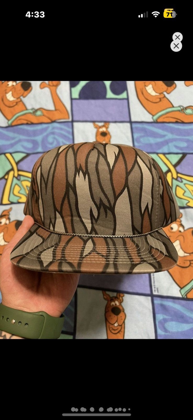 ***FINAL DROP***RARE 80s INSULATED CAMO SNAPBACK CAP O/S