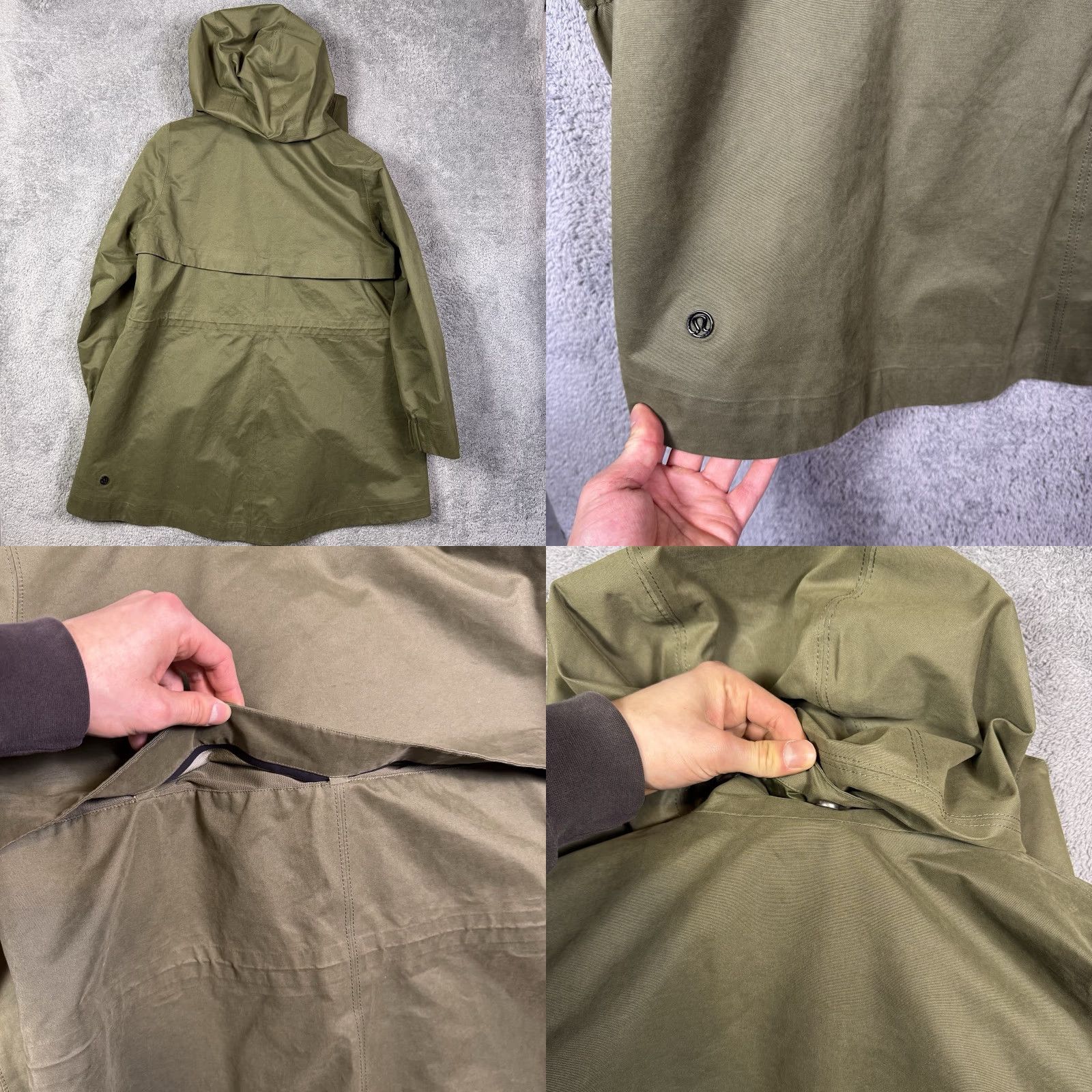 Lululemon Lululemon Rain Shaker Trench Jacket Womens 6 Full Zip Hooded Waterproof Softshell Green Long Sleeve Size M / US 6-8 / IT 42-44 - 10 Thumbnail