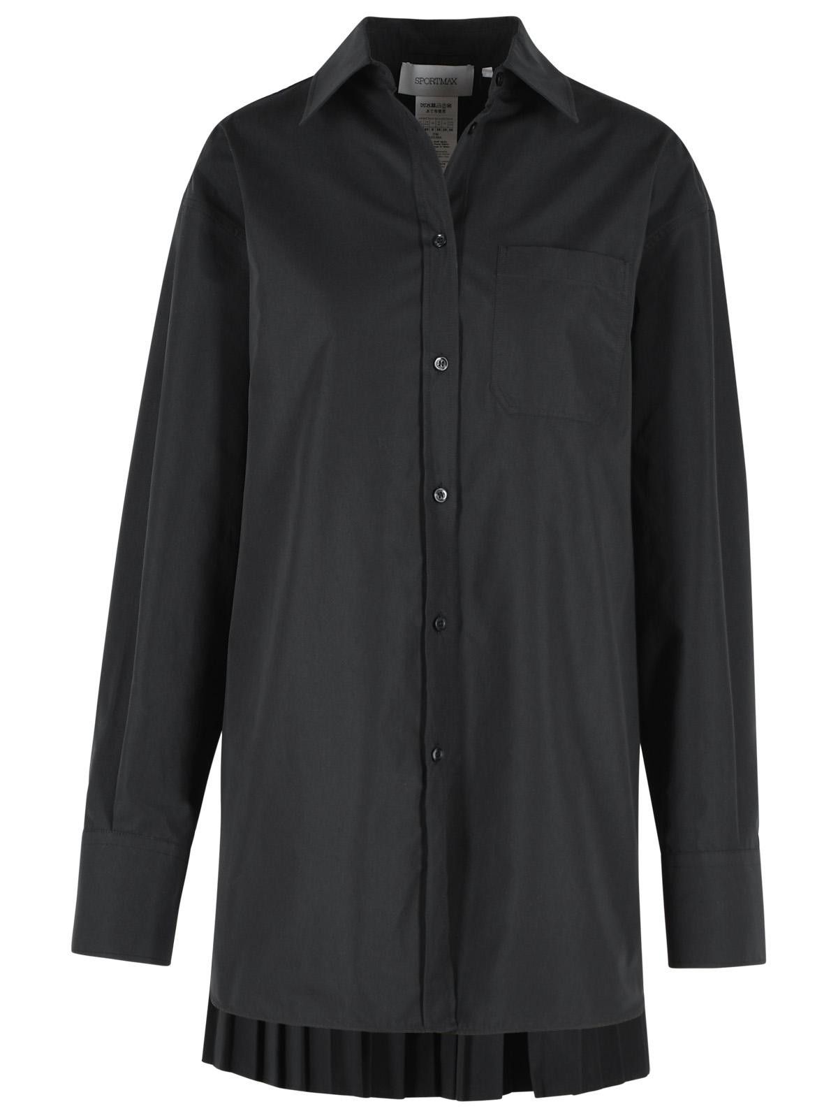 Sportmax SPORTMAX 'Nespolo' Black Cotton Blend Shirt Dress Size M / US 6-8 / IT 42-44 - 1 Thumbnail