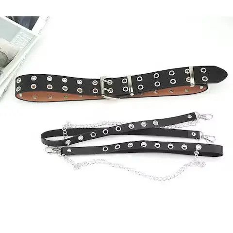 Japanese Brand Punk Style Double-breasted Buttonhole Belt Size ONE SIZE - 4 Thumbnail